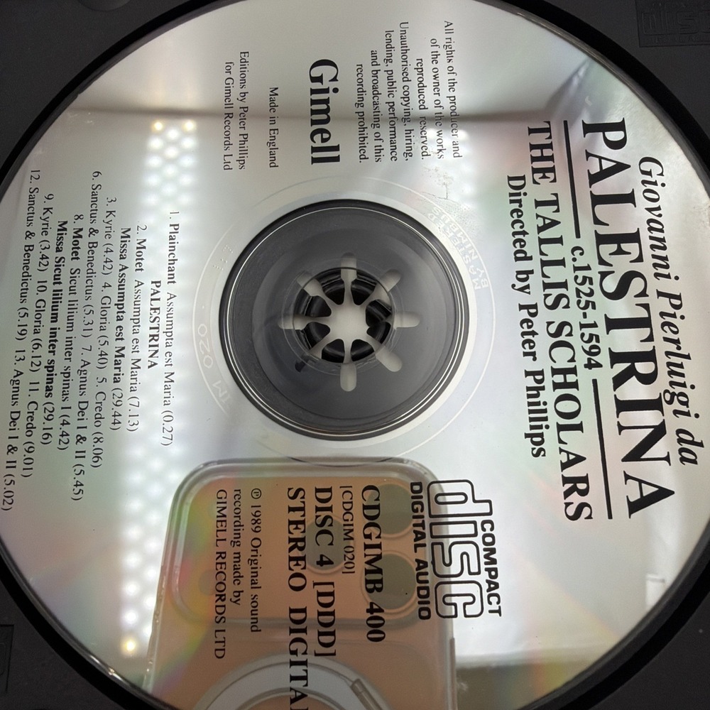 Giovanni Pierluigi da Palestrina (CD, 1993, 4 Discs, Gimell) W/Booklet #1225AH - Picture 5 of 7